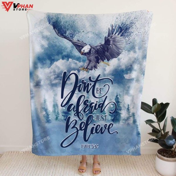Dont Be Afraid Just Believe Mark Gift Ideas For Christians Bible Verse Blanket
