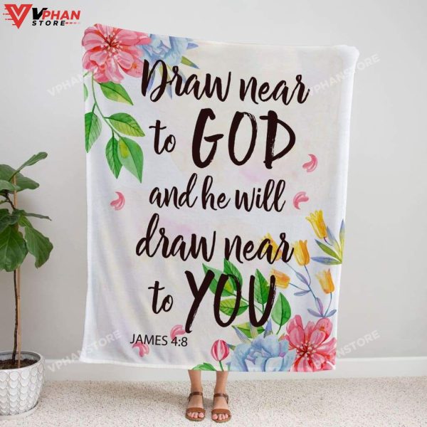 Draw Near To God And He Will Draw Religious Easter Gifts Jesus Blanket