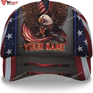 Eagle Ameriacan Custom Name Baseball Christian Hat 1