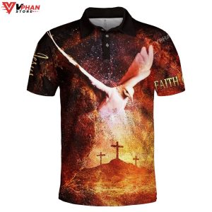 Eagle And Cross Religious Easter Gifts Christian Polo Shirt Shorts 1