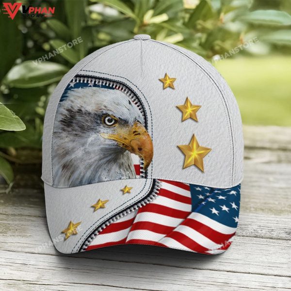 Eagle And US Flag Baseball Cap
