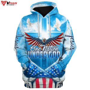 Eagle Christian Cross Jesus Dove One Nation Under God 3D Hoodies 1