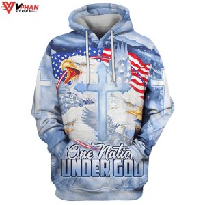 Eagle Cross Jesus America One Nation Under God Christian Hoodie 1