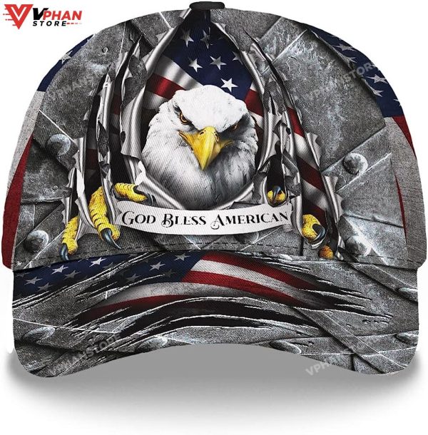 Eagle God Bless America Baseball Christian Hat