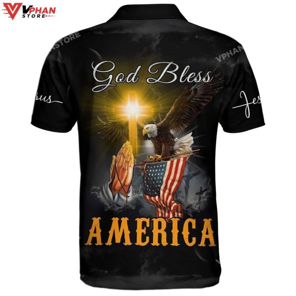 Eagle God Bless America Easter Gifts Christian Polo Shirt & Shorts
