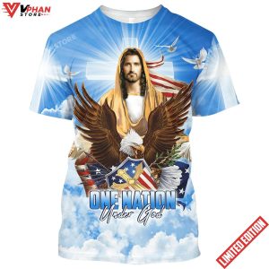 Eagle Jesus Amercican One Nation All Over Print Shirt