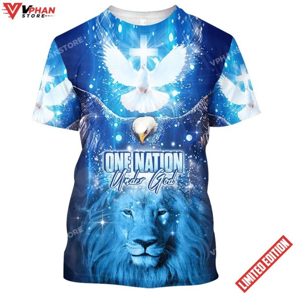 Eagle Jesus One Nation Under God 3d All Over Print Shirt