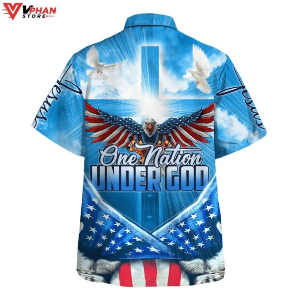 Eagle One Nation Under God American Christian Hawaiian Aloha Shirt