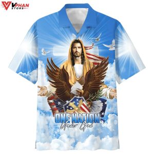 Eagle One Nation Under God Christian Gift Ideas Hawaiian Aloha Shirt 1