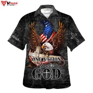 Eagle One Nation Under God Christian Hawaiian Aloha Shirt 1