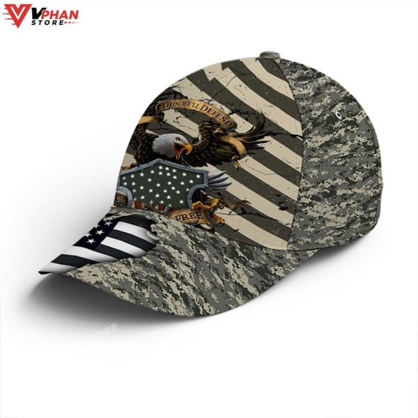Eagle Veteran US Flag Camo Pattern Baseball Cap