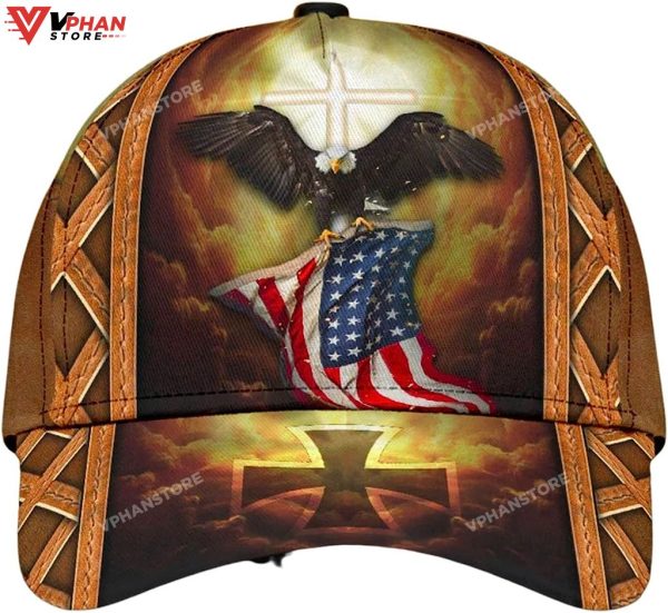 Eagle With One Nation Under God All Over Print Baseball Cap