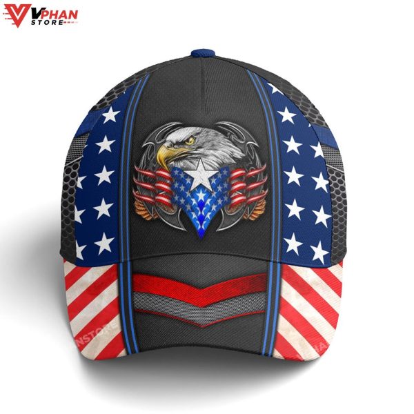 Eagles America US Flag Metallic Baseball Cap