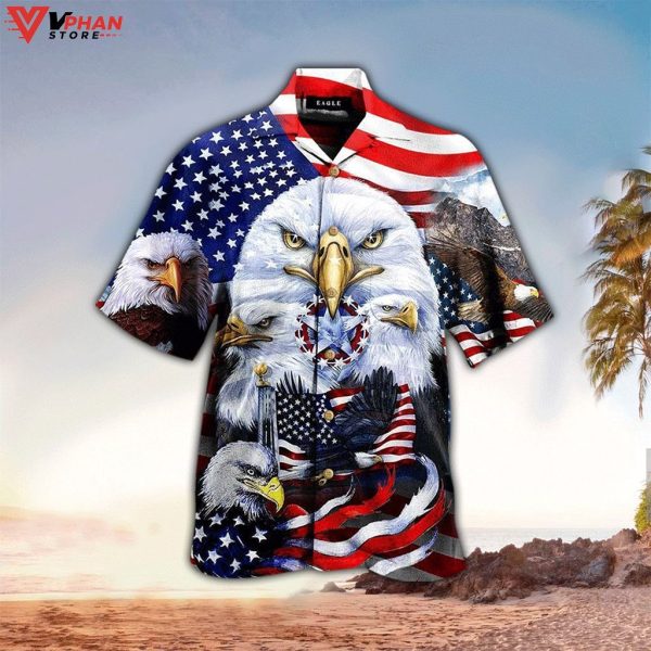 Eagles Patriotism American Sky Christian Gift Hawaiian Summer Shirt