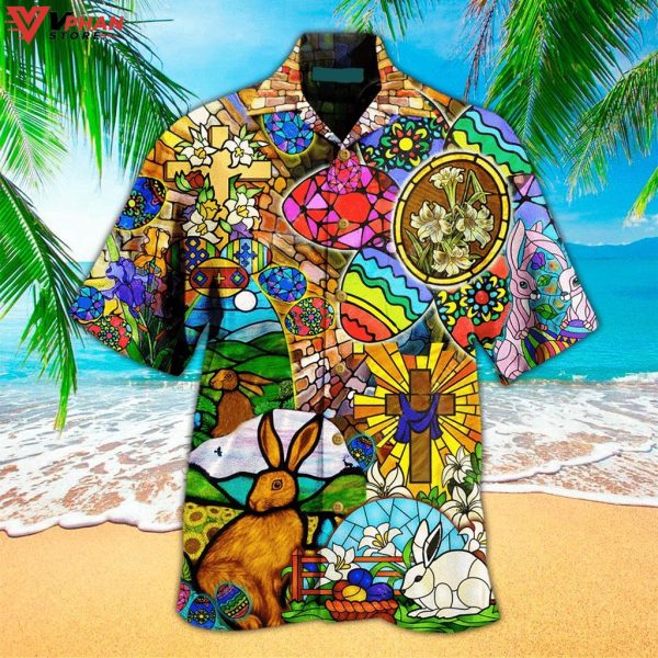 Easter Bunny Egg Christian Gift Ideas Easter Hawaiian Shirt