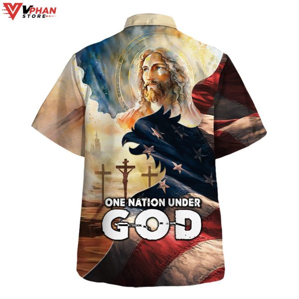 Face Of Jesus One Nation Under God Christian Gifts Easter Hawaiian Shirt