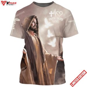 Faith Hope Love Jesus Arms Wide Open 3d Shirt 1