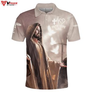 Faith Hope Love Jesus Religious Easter Gifts Christian Polo Shirt Shorts 1