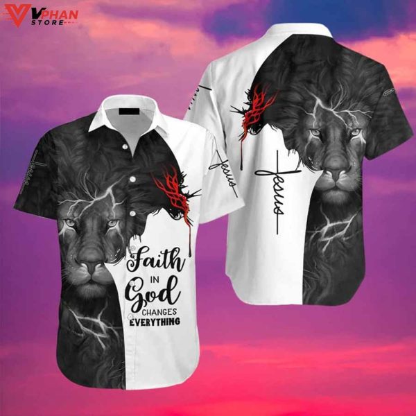 Faith In God Hawaiian Outfit Christian Gift Ideas Hawaiian Summer Shirt