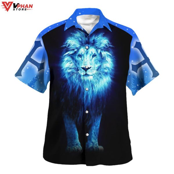 Faith Is Seeing Light Lion Christian Gift Ideas Hawaiian Summer Shirt