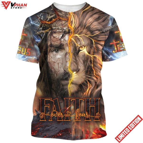 Faith Jesus And Lion 3d Shirt