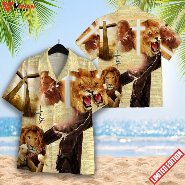 Faith Lion Lamb Jesus 3D Hawaiian Shirt