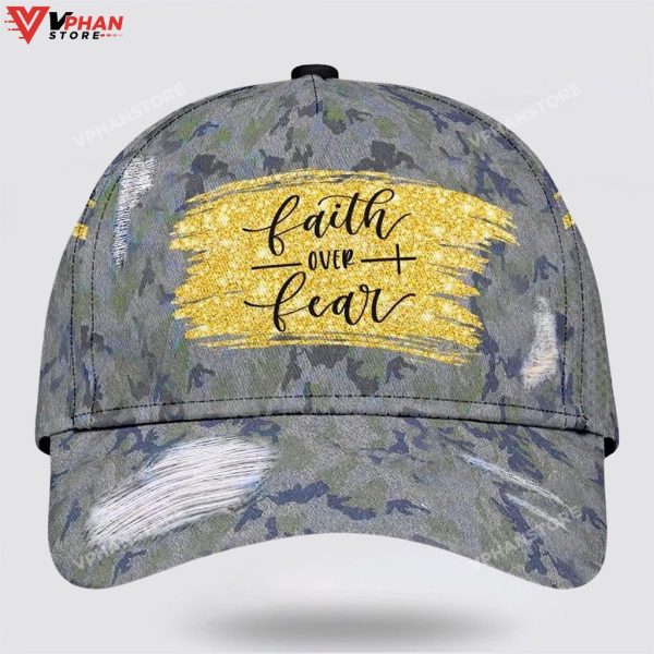 Faith Over Fear Baseball Christian Hat