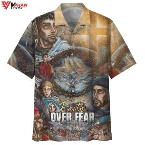 Faith Over Fear Christian Gift Ideas Easter Hawaiian Shirt 1