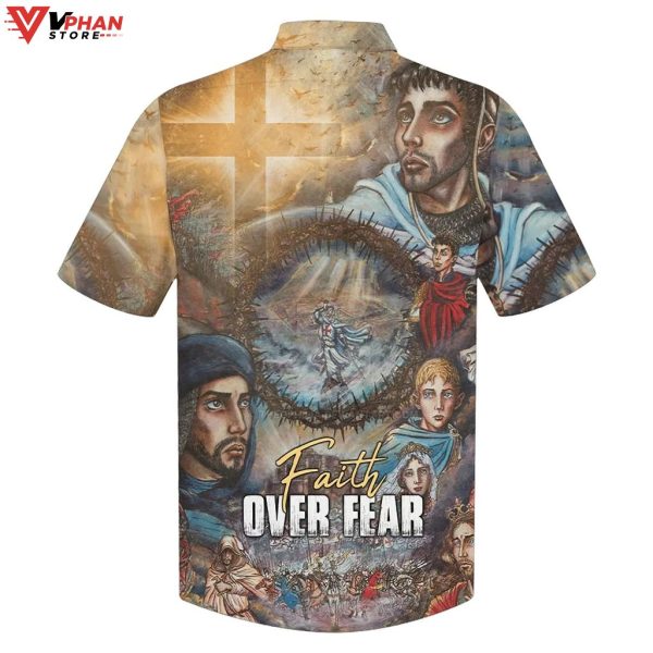 Faith Over Fear Christian Gift Ideas Easter Hawaiian Shirt