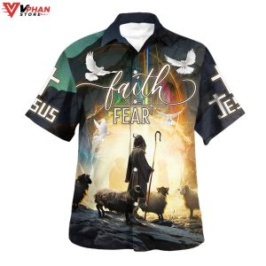 Faith Over Fear Christian Outfit Easter Hawaiian Shirt 1