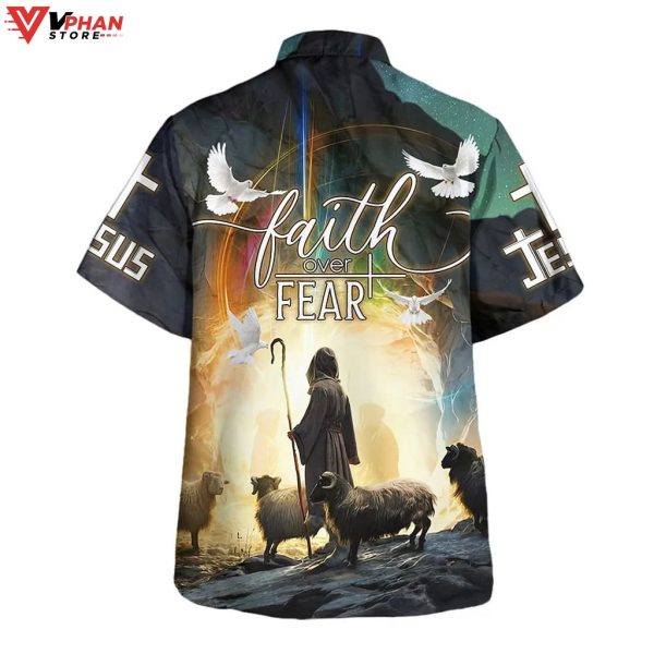 Faith Over Fear Christian Outfit Easter Hawaiian Shirt