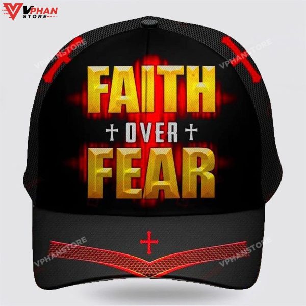 Faith Over Fear Cross Baseball Christian Hat