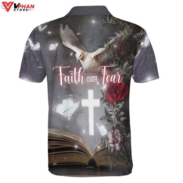 Faith Over Fear Dove And Cross Easter Gifts Christian Polo Shirt & Shorts