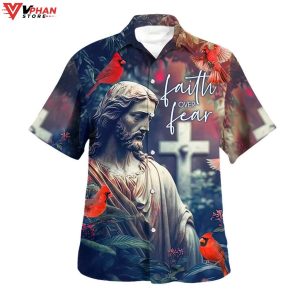 Faith Over Fear Hummingbird Christian Outfit Easter Hawaiian Shirt 1