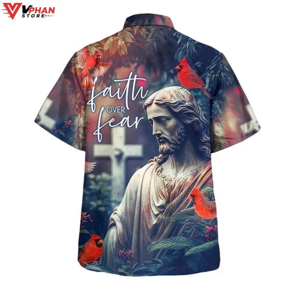 Faith Over Fear Hummingbird Christian Outfit Easter Hawaiian Shirt