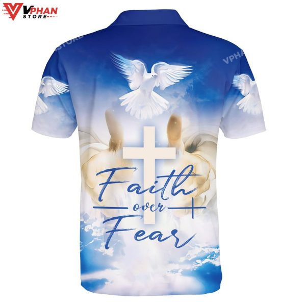 Faith Over Fear Jesus And Dove Easter Gifts Christian Polo Shirt & Shorts