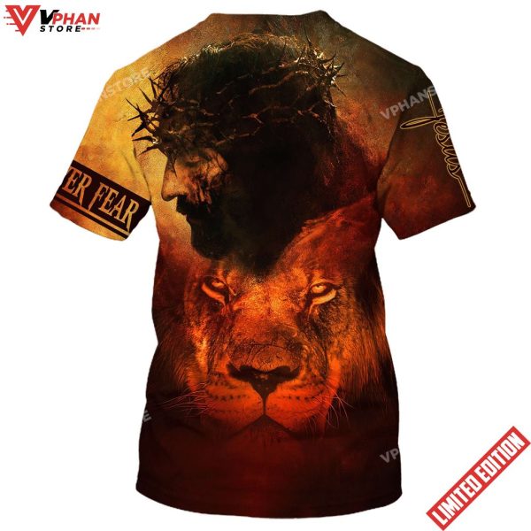 Faith Over Fear Jesus And The Lion 3D All Over Printed Shirt