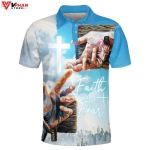 Faith Over Fear Jesus Hands Religious Gifts Christian Polo Shirt Shorts 1