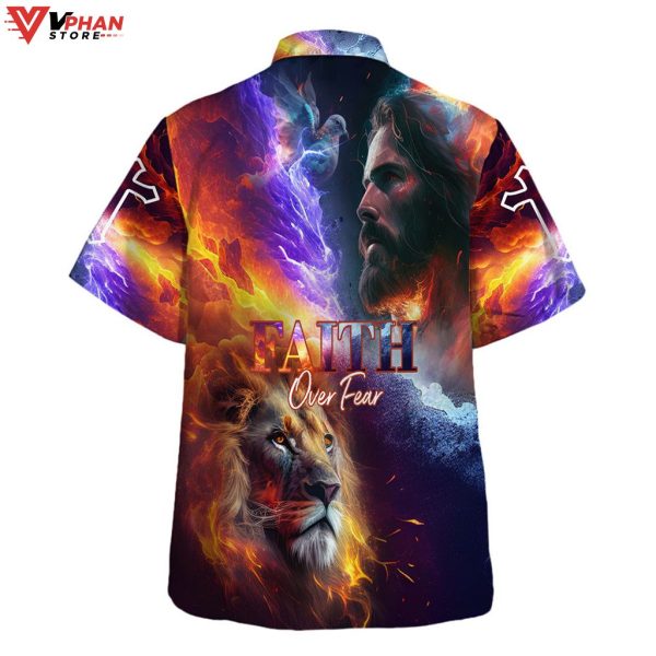 Faith Over Fear Jesus Lion Of Judah Christian Gift Hawaiian Summer Shirt