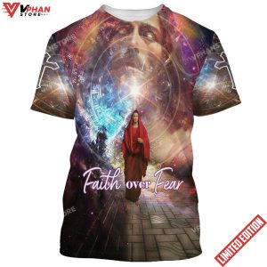 Faith Over Fear Jesus Picture 3d All Over Print Shirt 1