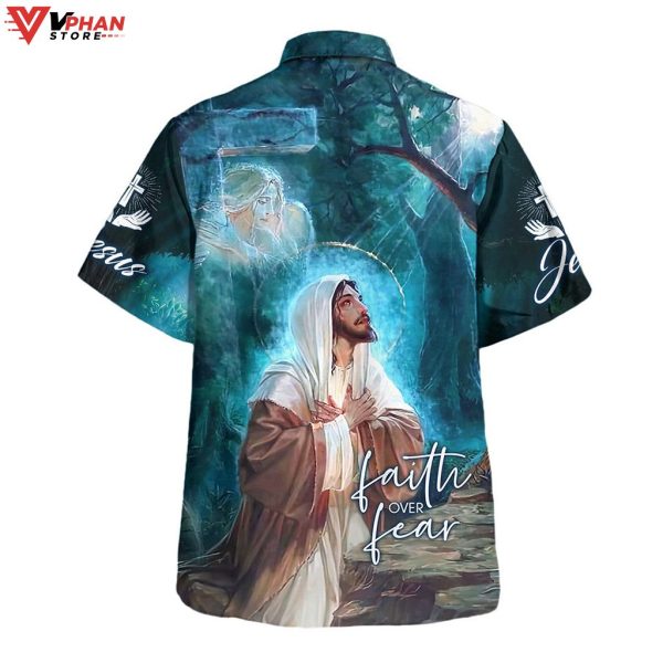 Faith Over Fear Jesus Pray Christian Outfit Christian Hawaiian Summer Shirt