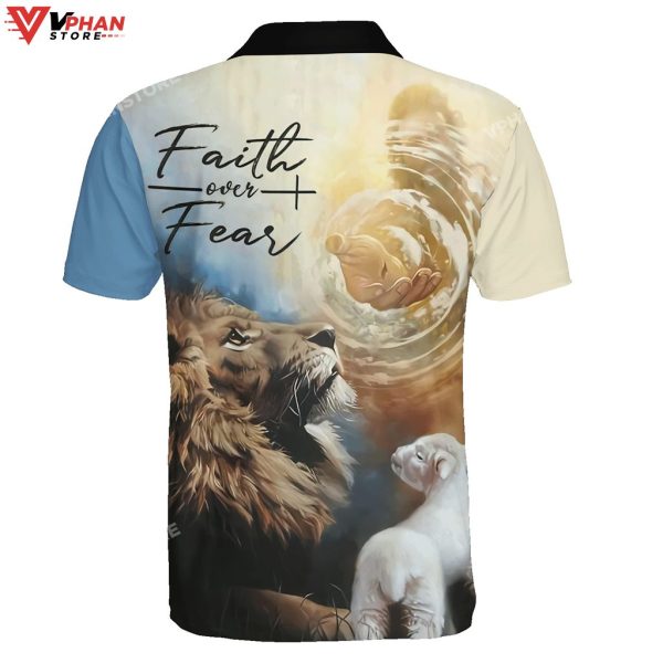 Faith Over Fear Lion Religious Easter Gifts Christian Polo Shirt & Shorts