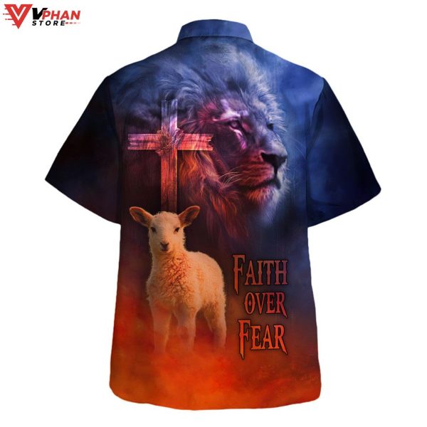 Faith Over Fear Sheep Christian Gift Hawaiian Summer Shirt