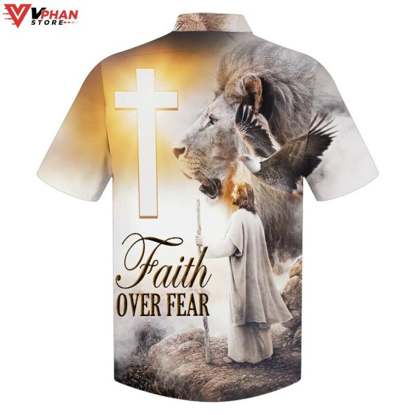 Faith Over Fear Tropical Outfit Christian Gift Ideas Hawaiian Aloha Shirt