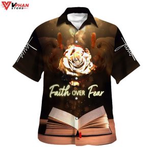 Faith Over Fear Tropical Outfit Hawaiian Summer Shirt 1