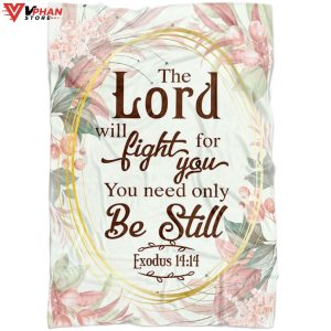 Floral Exodus 1414 The Lord Will Fight For You Fleece Blanket 1