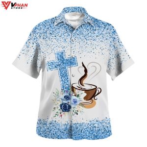 Fueled By Jesus And Coffee Christian Gift Ideas Hawaiian Aloha Shirt 1