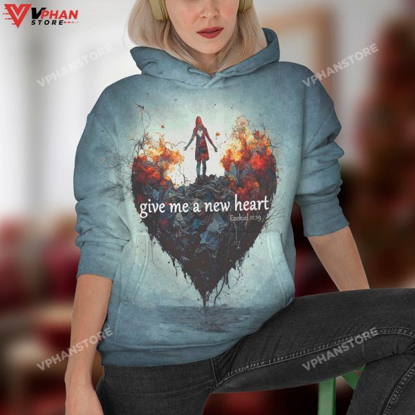 Give Me A New Heart Ezekiel Christian Jesus 3d Full Print Hoodie