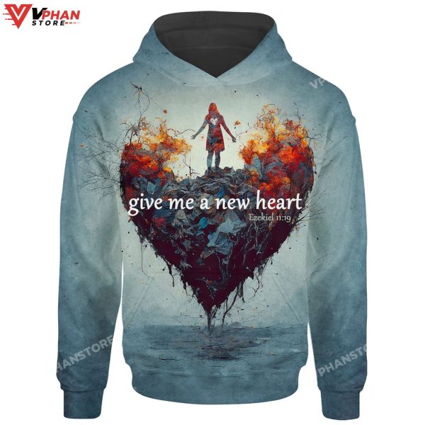 Give Me A New Heart Ezekiel Christian Jesus 3d Full Print Hoodie