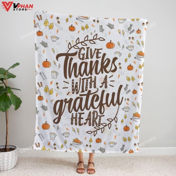 Give Thanks With A Grateful Heart Bible Verse Blanket